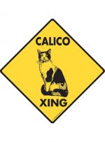 Calico Cat Crossing Sign